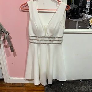 white formal mini dress